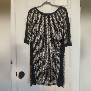 Black & White Women's XL Tunic Top 3/4 Sleeve SOHO Apparel